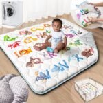 Baby Play Mat, 50x50 Playpen Mat with Super Soft Touch, Activity Mats with Upgraded Anti-Slip Bottom, Machine Washable Crawling Mats for Floor & Picnic (Animal Alphabets) - Image 2