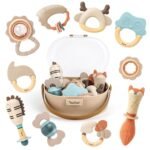 Baby Rattles & Teethers Set – Baby Toys 0-6 Months, Teething Toys 3-6 Months, Sensory Toys with Soft Textures, Gentle Sounds & Easy-Grip Shape, Neutral Newborn Gift（10-Pack） - Image 2