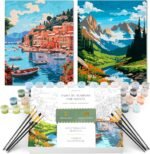 Beautiful Paint By Number Kit for Adults - Relaxing & Beginner-Friendly Painting Set with 2 Canvases, Premium Brushes & Vibrant Acrylic Colors - Perfect Crafts Gift for Women to Create Wall-Worthy Art - Image 2