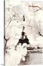 CANVAS ON DEMAND Paris Winter White Collection - Majesty Eiffel Canvas Wall Art Print by Philippe Hugonnard, Home Decor, Winter, Wintry Weather Artwork,24" x36in - Image 2