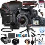Canon EOS 2000D / Rebel T7 DSLR Camera w/EF-S 18-55mm F/3.5-5.6 Zoom Lens + 64GB Memory, Case, Gripster Tripodpod, and More (26pc Bundle) (Renewed) - Image 2