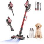 Cordless Vacuum Cleaner,Vacuum Cleaners for Home with Super Suction,Lightweight Stick Vacuum with 35 Mins Runtime,Rechargeable Cordless Vacuum for Carpet, Tile, Pet Hair, Hardwood Floors(Dark Red) - Image 2