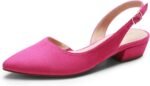 DREAM PAIRS Womens Slingback Kitten Low Block Heels Closed Pointed Toe Ankle Strap Elegant Dressy Pumps Wedding Party Dress Shoes for Women - Image 2