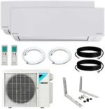 Daikin 2-Zone (9,000 BTU + 9,000 BTU) CIRRA Series Mini Split Air Conditioner Heat Pump System with Maxwell 15 ft. Installation Kit and Wall Bracket - Image 2