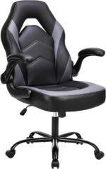 Ergonomic Gaming Desk Chair - Adjustable PU Leather Swivel Racing Chair with Flip-up Armrests for Home Office and Entertainment, Perfect for Adults, Kids, and Gamers - Image 2