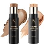 FV Cream Contour and Highlighter Stick - Highly Pigmented & Blendable for a Sculpted, Natural Glow | Waterproof & Long-Lasting Finish | Perfect for On-The-Go Makeup, 04 Light Amber & 03 Champagne - Image 2