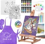 Falling in Art 46 Pcs Acrylic Paint Set with Table Easel, Art Painting Kit with Acrylic Paints, Canvas Panels, Paintbrushes, Canvas Supplies Kit for Kids, Adults, Beginners, and Artists, Purple - Image 2