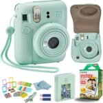 Fujifilm Instant Mini 12 Camera + Accessory Bundle & Custom Case + Fuji Instant (20 Shots) Designer Mini Photo Album (60 Pockets) (Mint Green) - Image 2