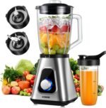 GDOR 1200W Blender for Smoothies and Shakes, 52 Oz Countertop Blender & 22 Oz Personal Blender Combo, 6-leaf Blade, 3 Adjustable Speed for Juices, Frozen Fruit Drinks, Sauces, Self-Cleaning - Image 2