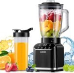 GDOR Professional Blender for Smoothies, 5 Functions, 1200 Peak Watts Smoothie Blender, 52 Oz Glass Jar & 24 Oz To-Go Cup Combo, Blenders for Smoothies, Ice and Frozen Fruit, Self-Cleaning - Image 2