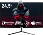 Gawfolk 24.5 Inch PC 200Hz Gaming Monitor, FHD 1080p screen, Built-in speakers,1ms without Bezel, freesync, 99% sRGB, 178 ° Angle View, HDMI、DisplayPort, Compatible with wall mounting 75*75MM - Black - Image 2