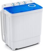 Giantex Portable Washing Machine, 17.6lbs Compact Washer Spinner Combo with Pump Drain, Twin Tub 11lbs Wash & 6.6lbs Spin, Lavadoras Portatiles for Apartment RV Dorm College (White & Blue) - Image 2