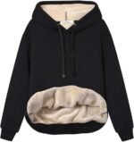 Haellun Womens Casual Winter Warm Fleece Sherpa Lined Pullover Hooded Sweatshirt - Image 2