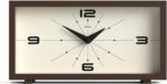 JONES CLOCKS® 'Odeon' Desk Clock | Modern Rectangular Design in Brown, Stylish Retro Look for Shelf, Table, Mantel or Bedside - Image 2