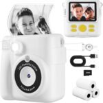 Kids Camera Instant Print, Safe Toddler Camera, HD Digital Cameras 16X Digital Zoom & 32G SD Card, 2.4‘’Screen Instant Print Cameras for Kids, 4 5 6 7 8 9 10 Year Old Girl & Boy Birthday Gifts, White - Image 2