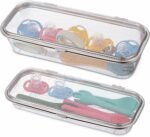 LemonRoad 2 Pack Stainless Steel Dishwasher Basket, Replacement Utensil Mesh Drain for Small Bottle Parts, Pacifiers, and Accessories, Scoops, Forks, Chopsticks Cleaning (Large+medium) - Image 2