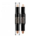 MAEPEOR 2-IN-1 Contour Highlighter Stick Cream Blendable Dual Contour Highlight Stick Long Lasting Waterproof Face Brighten Shaping Pen (02 Lotus Root Pink & Light Brown) - Image 2