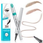 Microblading Eyebrow Pencil, Eyebrow Pen with an Upgrade Micro-Fork Tip Applicator, Waterproof Microblading Brow Pen,Last All Day, Brow Pencil for Natural Looking Brows Makeup (Reddish Brown) - Image 2