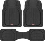 Motor Trend FlexTough Floor Mats for Cars, Black Deep Dish All-Weather Car Mats, Waterproof Trim-to Fit Automotive Floor Mats for Cars Trucks SUV, Universal Floor Liner Car Accessories - Image 2
