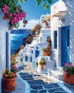 Mrnsiet Paint by Number for Adults Beginners, Easy Seaside Town Paint by Numbers Kits on Canvas, Coastal City Oil Painting Kits Adults' Paint-by-Number Kits for Home Wall Decor 16x20 Inch - Image 2