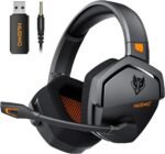 NUBWO Wireless Gaming Headset with Mic for Ps5 Ps4 PC, Zero Interference, 100-Hour Battery All-Day Play, 23ms Sync​ for Fortnite & Call of Duty/FPS Gamers, Triple Mode All Devices Compatible - Orange - Image 2