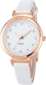 NUOVO Women's Silicone Sports Watch - Crystal Accented Leather Strap Analog Display - Image 2