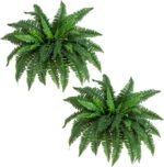 Nearly Natural 40IN Artificial Boston Fern Large Hanging Plant, Set of 2 Artificial Ferns that Look Real for Home Décor - Image 2