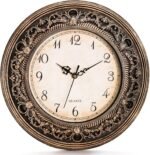Plastic Silent Wall Clock, 13 Inch Vintage Large Wall Clocks, Battery Operated Round Bathroom Clock, Non-Ticking Decorative Retro Analog Clocks for Living Room, Office, Kitchen, School - Image 2