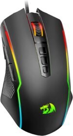 Redragon Gaming Mouse, Wired Gaming Mouse with RGB Backlit, 8000 DPI Adjustable, Mouse with 9 Programmable Macro Buttons & Fire Button, Software Supports DIY Keybinds, M910-K - Image 2