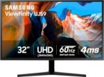 SAMSUNG 32" UJ59 Series 4K UHD (3840x2160) Computer Monitor,VA Panel, HDMI, Display Port, Eye Saver/Flicker Free Mode, FreeSync, LU32J590UQNXZA, Black - Image 2