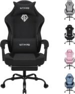 SITMOD Gaming Chair, Comfortable Video Game Chairs for Adults with Footrest High Back Headrest Lumbar Support Fabric Office Computer Desk Chair Reclining Ergonomic Big and Tall Silla Gamer - Image 2