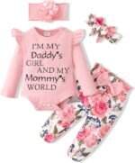 SUNNY PIGGY Newborn Infant Baby Girl Clothes Ruffle Romper Toddler Girl Floral Cotton Pant Sets Girls Clothing Outfit - Image 2