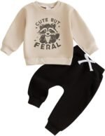 Sejardin Toddler Baby Boy Clothes Cute Fall Winter Outfit 6 12 18 24M 3T Letter Long Sleeve Sweatshirts and Jogger Pants Set - Image 2