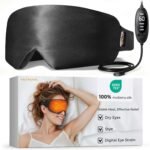 Silk Heated Eye Masks for Dry Eyes: Warm Compress for Tired Eyes Sinus Stye Eye Treatment - Stable Electric Moist Heating Pad for Sleep & Travel- Washable Removable Cover,USB Powered(Black) - Image 2