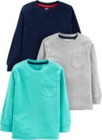 Simple Joys by Carter's Boys 3-Pack Long Sleeve Shirts - Image 2