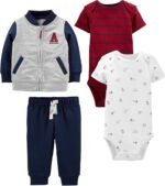 Simple Joys by Carter's baby-boys 4-piece Jacket, Pant, and Bodysuit Set - Image 2