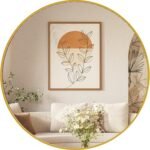 Sweetcrispy 30in Round Bathroom Mirrors for Wall, Bathroom Mirrors for Over Sink, Wall Decor for Bathroom, Entryway, Bedroom, Vanity, Classical Gold - Image 2