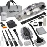 THINKWORK Car Cleaning Kit, Car Vacuum Kit, Gray Car Interior Detailing Kit with 8000PA High Power Vacuum, Including 7Pcs Detailing Brush Set and Bag - Image 2