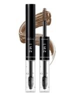 Tinted Eyebrow Gel, 2 in 1 Light Brown Eye Brow Tint & Clear Setting Eyebrow Glue, Long Lasting Waterproof Smudge-proof Brows Stain and Brow Fix Gel, Thanksgiving Christmas Makeup Gifts for Women-01 - Image 2