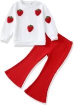 Toddler Girl Clothes Kids Outfits Long Sleeve Ribbed Sweatshirt Bell Bottom Pants Set Fall Winter Clothing for Girls - Image 2