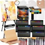 VISWIN Professional All-in-One Art Painting Kit with Aluminum & Beech Wood Easel, 96 Acrylic, Watercolor & Oil Paint Set, Canvas, Painting Set with Complete Art Supplies for Adult, Artist, Beginner - Image 2