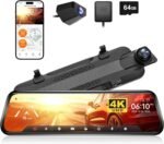 WOLFBOX G930 10'' Rear View Mirror Camera with 5.8GHz WiFi, 4K Dash Cam Front and Rear with WDR, Touch Screen Rearview Mirror Backup Camera, Parking Monitor, Reverse Assist, Includes 64GB Card & GPS - Image 2