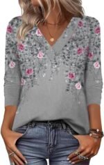 Zeagoo Women Long Sleeve Tops Dressy Casual V Neck Tshirts Basics Tee 2025 Fall Trendy Clothes S-2XL - Image 2