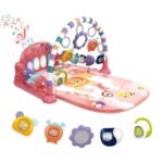 dearlomum Baby Play Mat Gym, Funny Play Piano Tummy Time Activity Mat with 5 Infant Sensory Toys, Music and Lights, Boy & Girl Gifts for Newborns 0 to 3 6 9 12 Months (Pink) - Image 2