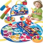 hahaland Montessori Toys for 1 Year Old - Fishing Game for Toddlers 1-3 with Shapes Colors Learning Mat, Dices, Fish, 2 Poles, Cards, 1 Year Old Educational Toys Stocking Stuffers Toddler Games Ages 2 - Image 2
