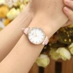 Top Plaza Womens Ladies Classic Simple Leather Analog Quartz Wrist Watch Rose Gold Case Arabic Numerals Casual Dress Watches - Image 3