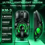 Wireless Gaming Mouse, Tri-Mode 2.4G/USB-C/Bluetooth 5.3 RGB Wireless Mouse, 10000 DPI, 60Hrs Battery, Ultra-Light Ergonomic Design, Rechargeable Computer Mice Compatible with PC Mac Laptop - Image 3