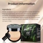 Air Cushion CC Cream Foundation - Tattoo Cover up Mushroom Head BB Creams, Long Lasting Concealing Brightening, Moisturizer Face Cream,Facial Skin Care Makeup For All Skin Types (Natural) - Image 7