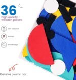 LiKee Open Ended Wooden Shape Puzzles (36 Blocks&60 Cards) for Toddlers 3+ Years Old, Montessori Development Toys Preschool Education Activity Travel Toy Board Games for Kids 4-8 Yrs - Image 4