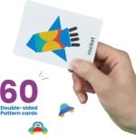 LiKee Open Ended Wooden Shape Puzzles (36 Blocks&60 Cards) for Toddlers 3+ Years Old, Montessori Development Toys Preschool Education Activity Travel Toy Board Games for Kids 4-8 Yrs - Image 5